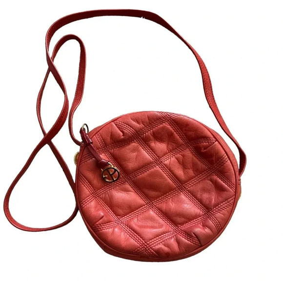 Evan Picone Red Round Crossbody Bag - Picture 1 of 6
